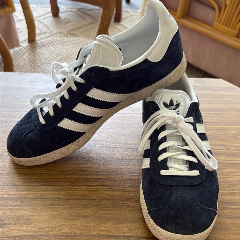 Adidas Blue and White Classic Gazelle Sneakers